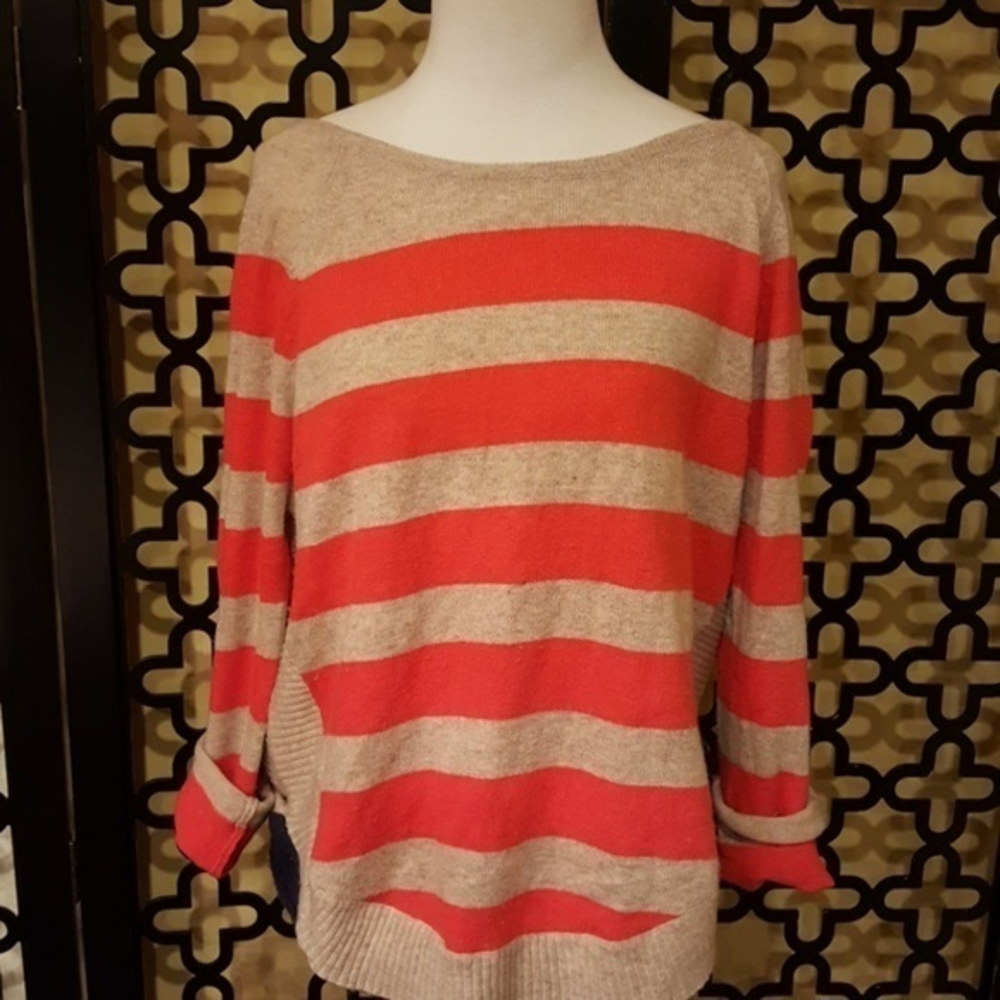 NEIMAN MARCUS Vintage ORANGE‎ TAN ANGORA ORANGE LONG SLEEVE SWEATER